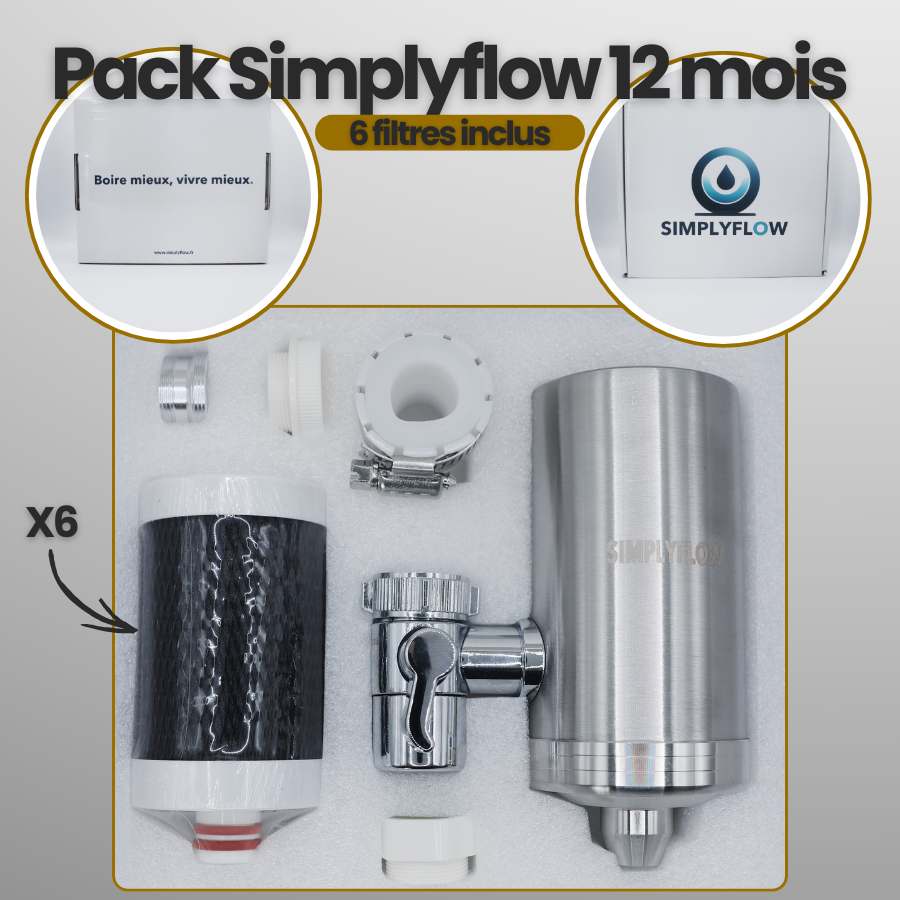 Kit 12 mois - filtre à eau robinet universel
