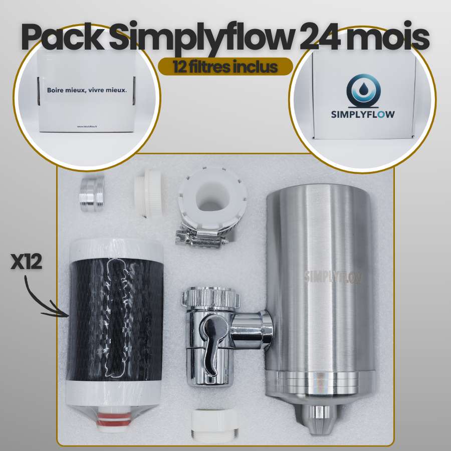 Kit 24 mois - filtre à eau robinet universel