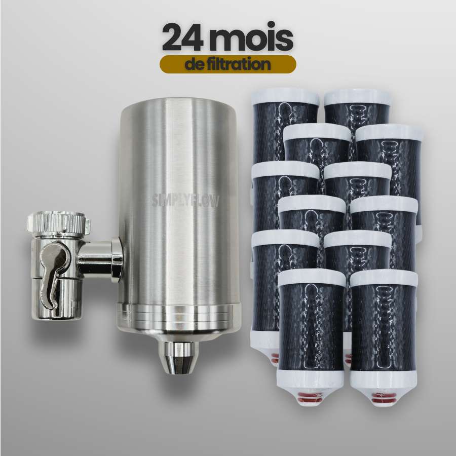 Kit 24 mois - filtre à eau robinet universel