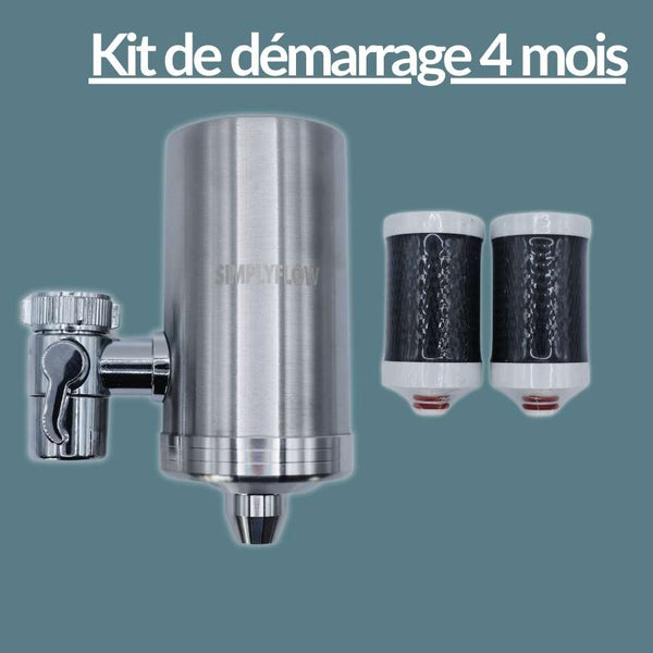 Filtre à eau robinet universel – Inox | Élimine calcaire & chlore – SimplyFlow