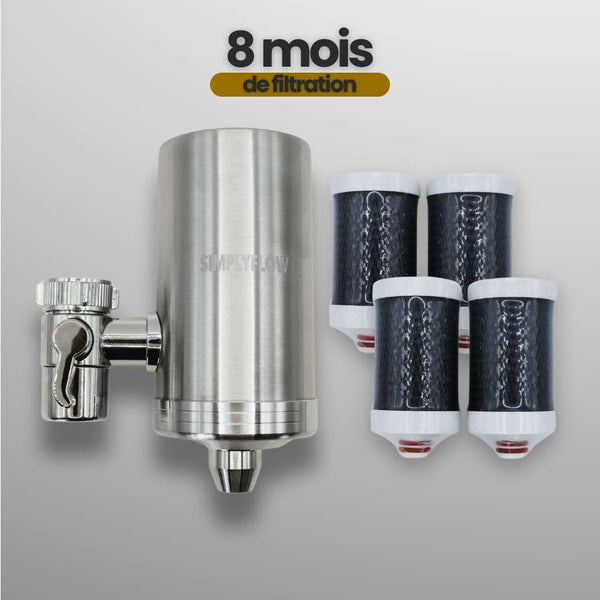 Kit 8 mois - filtre à eau robinet universel